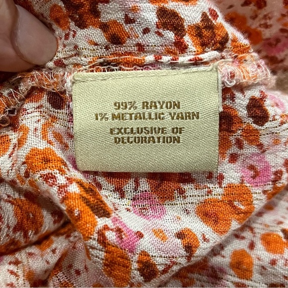 Nalini Cardigan Top Women’s One Size Orange Boho Tassels Tie Front Bell Sleeves - Picture 10 of 11